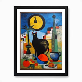 Stock With A Cat 1 Surreal Joan Miro Style  Art Print