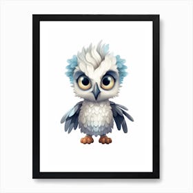 Watercolour Jungle Animal Harpy Eagle 3 Art Print