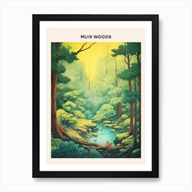 Muir Woods Midcentury Travel Poster Art Print