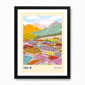 Colorful Busan South Korea Travel Inspired Art Print