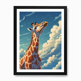 Giraffe In The Sky Art Print