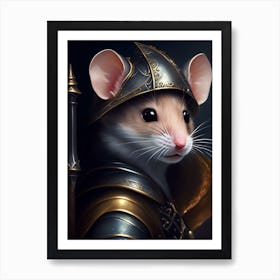 Rpg 40 Portrait Of A Cute Mouse As Knight In The Style Of Char 0 Art Print