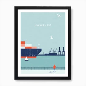 Hamburg Wandbild minimalistisch für Wohnzimmer