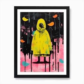 Abstract Yellow & Black Duckling Print 1 Art Print
