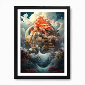 Dragon On A Mountain Art Print