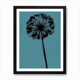 Teal black single allium Art Print