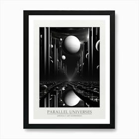 Parallel Universes Abstract Black And White 2 Poster Art Print