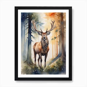 Deer In The Forest 1 Art Print