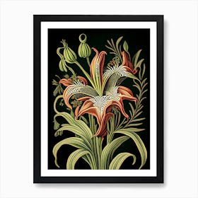 Inca Lily 1 Floral Botanical Vintage Poster Flower Art Print