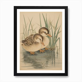 Cute Duckling Illustration 2 Art Print