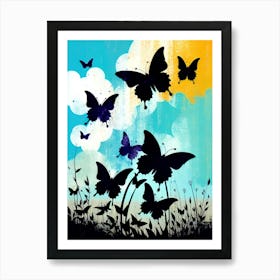 Butterflies In The Sky 30 Art Print