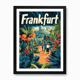 Aihrgdesign A Retro Travel Poster For Frankfurt Featuring The 4dc29345 Bb32 447e 956b Fdb5905a7fcb 2 Art Print