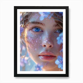 Fairytale Girl With Blue Eyes Art Print