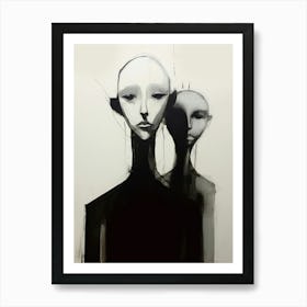 Geometric Alien Style Sketch Art Print