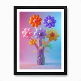 Dreamy Inflatable Flowers Scabiosa 2 Art Print