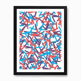 Confetti Party Purple Blue Red Art Print