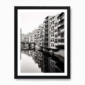 Girona, Spain, Black And White Photography 1 Art Print