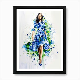 Blue Dress 4 Art Print