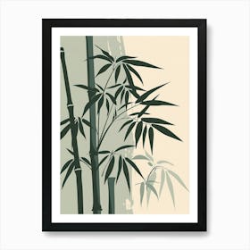 Bamboo Tree Minimal Japandi Illustration 4 Art Print