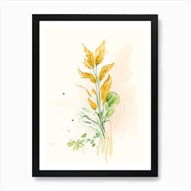 Ginger Herb Minimalist Watercolour Art Print