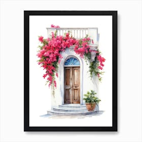 Split, Croatia   Mediterranean Doors Watercolour Painting 1 Art Print