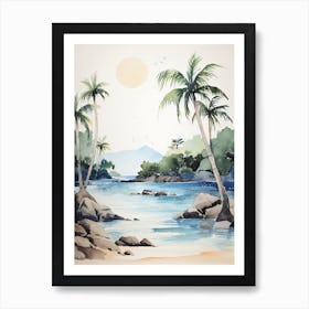 Watercolour Of The Baths   Virgin Gorda British Virgin Islands 3 Art Print