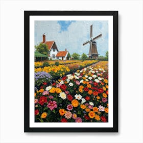 Windmill In The Garden 1 Art Print