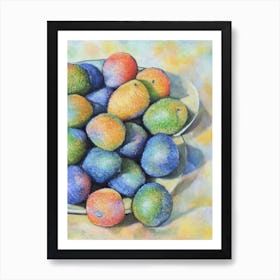 Golden Kiwi Vintage Sketch Fruit Art Print