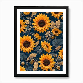 Flowers Pattern Spring Bloom Blossom Rose Nature Flora Floral Plant Art Print