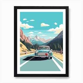 A Mini Cooper In The The Great Alpine Road Australia 3 Art Print