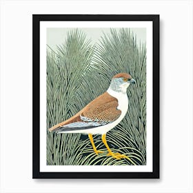 Eurasian Sparrowhawk 2 Linocut Bird Poster