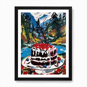 Black Forest Gateau Cake Painting 4 Art Print