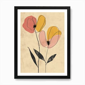 Bali Flower Market Boho Minimalist Style 1 Art Print