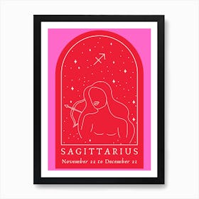 Sagittarius Red Art Print