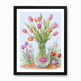 Colorful Tulips Art Print