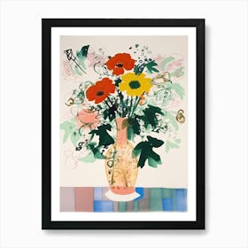 Wild Flowers Bouquet Flower Illustration 2 Art Print