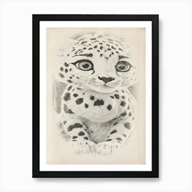 Snow Leopard Drawing By Person Art Print