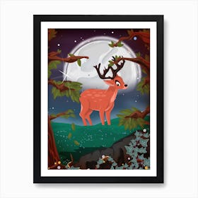 Deer In The Forest Art Print