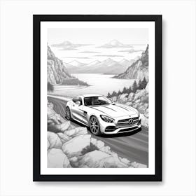 Mercedes Benz Amg Gt Coast Drawing 4 Art Print