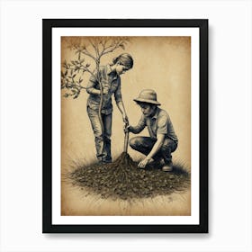 Tree Planting Art Print