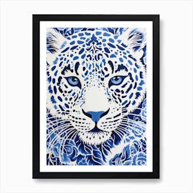 Blue Leopard 1 Art Print