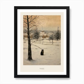 Vintage Winter Animal Painting Poster Vole 2 Art Print