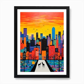 Beijing, China Skyline With A Cat 0 Art Print