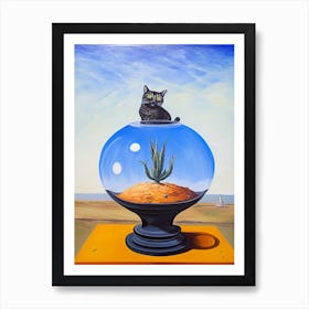 Lavender With A Cat 2 Dali Surrealism Style Art Print