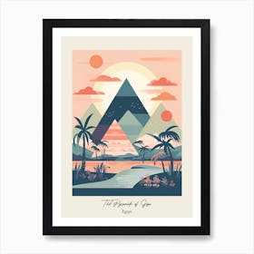 The Pyramids Of Giza   Egypt   Cute Botanical Illustration Travel 1 Poster Art Print