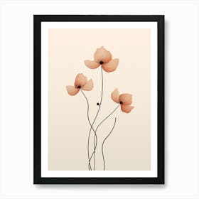 Floral Symphony: Poppy Flower Wall Art Print Art Print