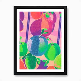 Pomelo Risograph Retro Poster Fruit Art Print