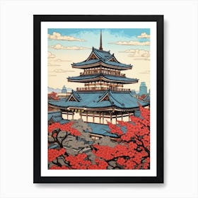 Senso Ji Temple, Japan Vintage Travel Art 2 Art Print