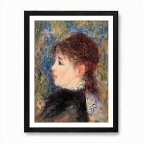 Young Woman With Rose, Pierre Auguste Renoir Art Print