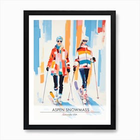 Aspen Snowmass   Colorado Usa, Ski Resort Poster Illustration 0 Affiche